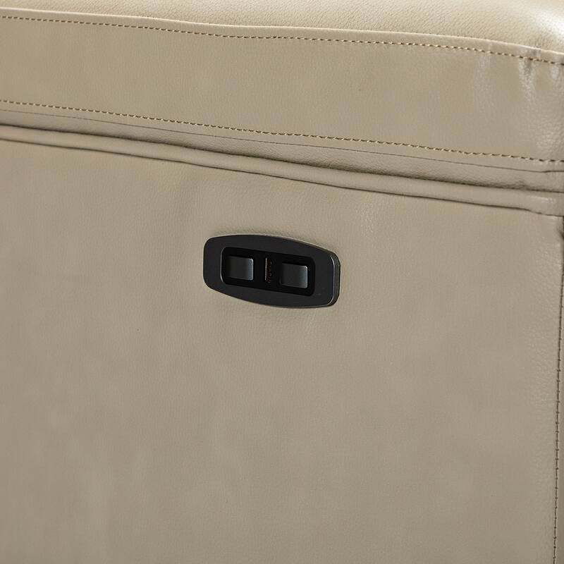Alicia 34.65" Wide Contemporary Classic Genuine Leather Power Recliner With USB Port (Set of 2)