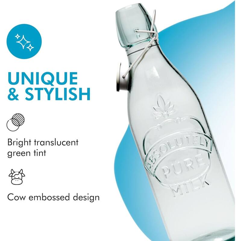 Amici Home Italian Recycled Green Milk Bottle - 34 Ounces