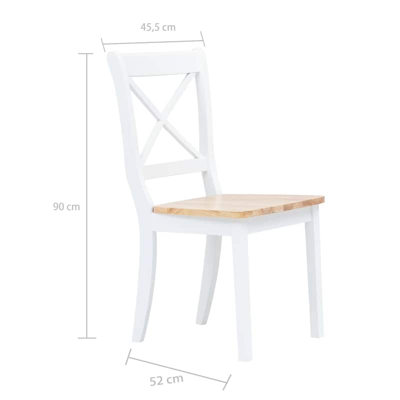 vidaXL 2/4x Dining Chairs Solid Wood Rubber Dining Room Chair Multi Colors - 17.9" x 20.5" x 35.4"