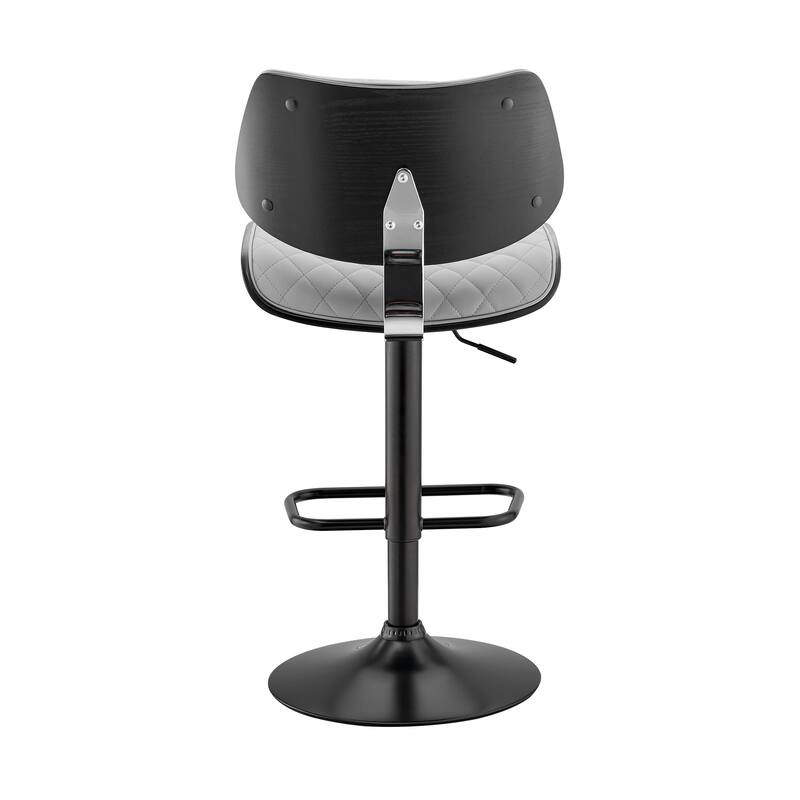 Faux Leather Adjustable Bar Stool with Swivel Seat and Chrome Matte Frame