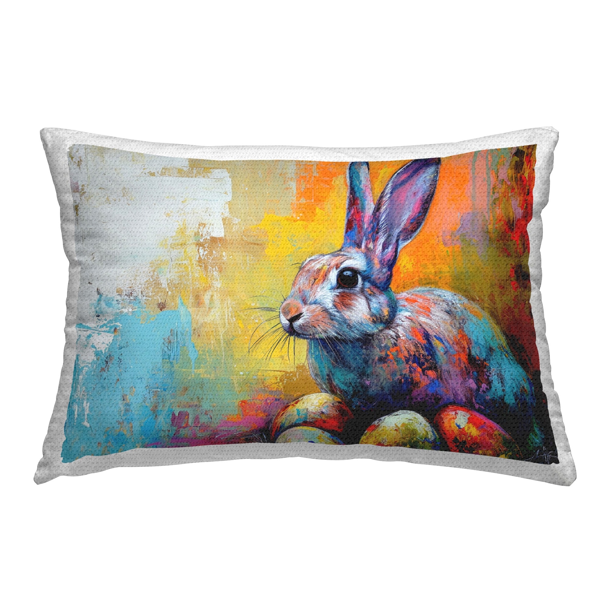 Stupell Easter Joy Abstract Printed Outdoor Throw Pillow Design by LSR Design Studio