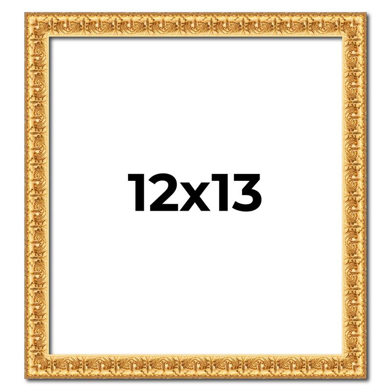 12x13 Frame Gold Real Wood Picture Frame Width 1 inches | Interior