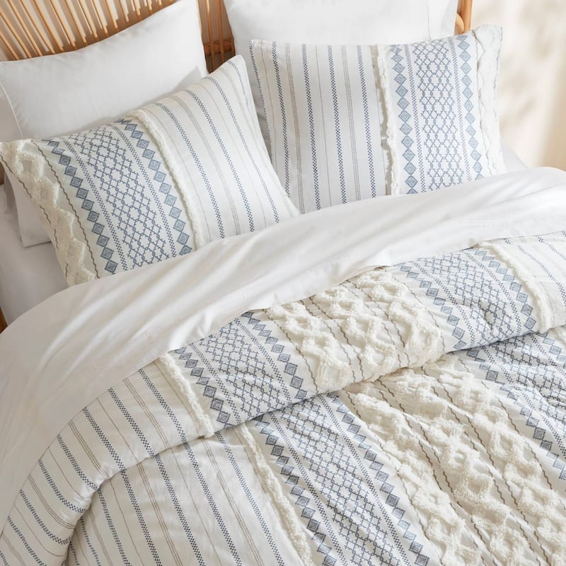 INK+IVY Imani Cotton Printed Comforter Set with Chenille