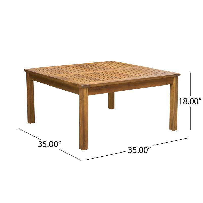 2-Piece Acacia Wood Outdoor Sofa Set with Coffee Table and Water-Resistant Cushions - Patio Seating with Removable Covers