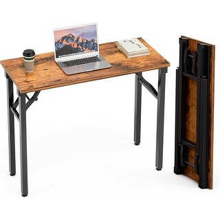 Compact Folding Computer Desk - No Assembly, Space-Saving Design, Ideal ...