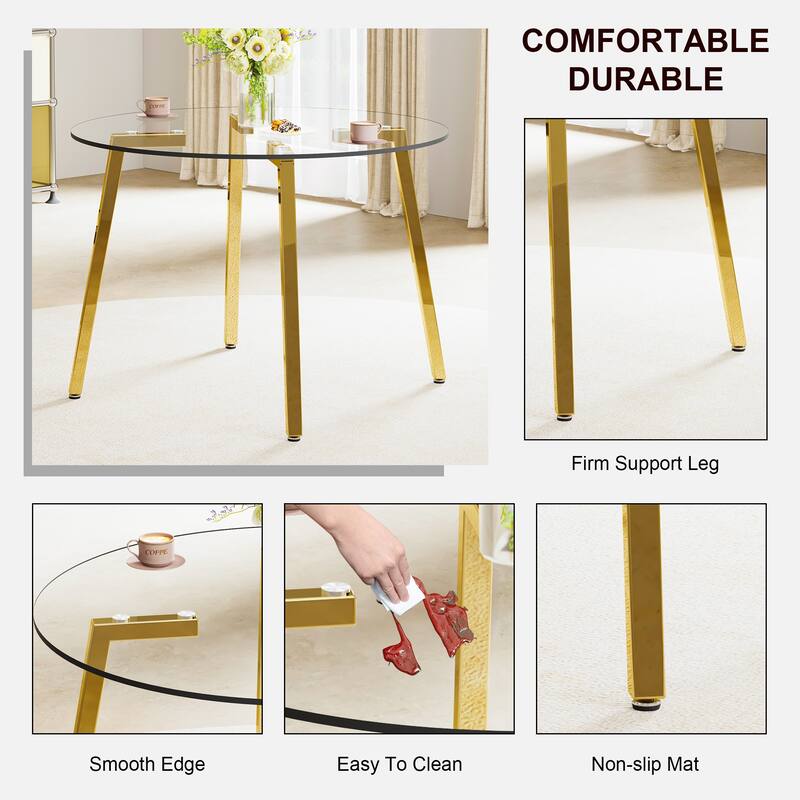 Modern Tempered Glass Table Dining Table Coffee Table End Table Entryway Table for Dining Room