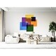 Oversized Multicolor Brush Transparent Acrylic Art