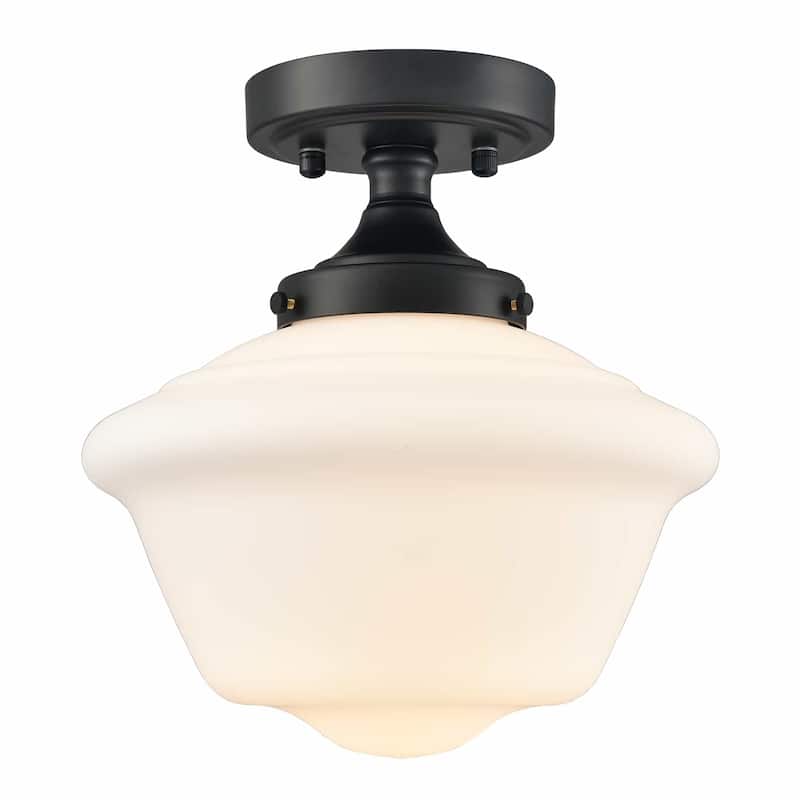 Kavala Schoolhouse Ceiling Light Fixture with Milk Glass Shade