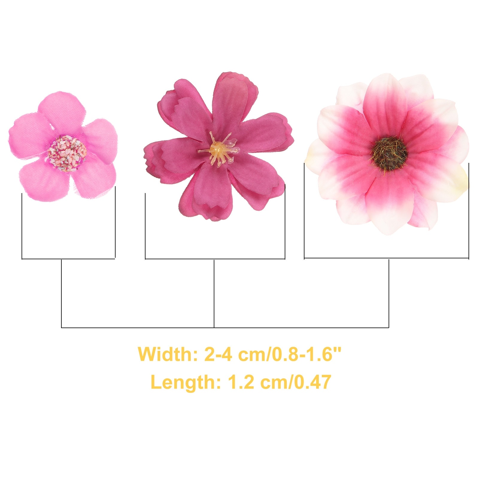 Faux Flower Heads Mini Artificial Flowers Bulk Small Multicolor Fabric Flowers for DIY Craft Wedding Party Home Decoration