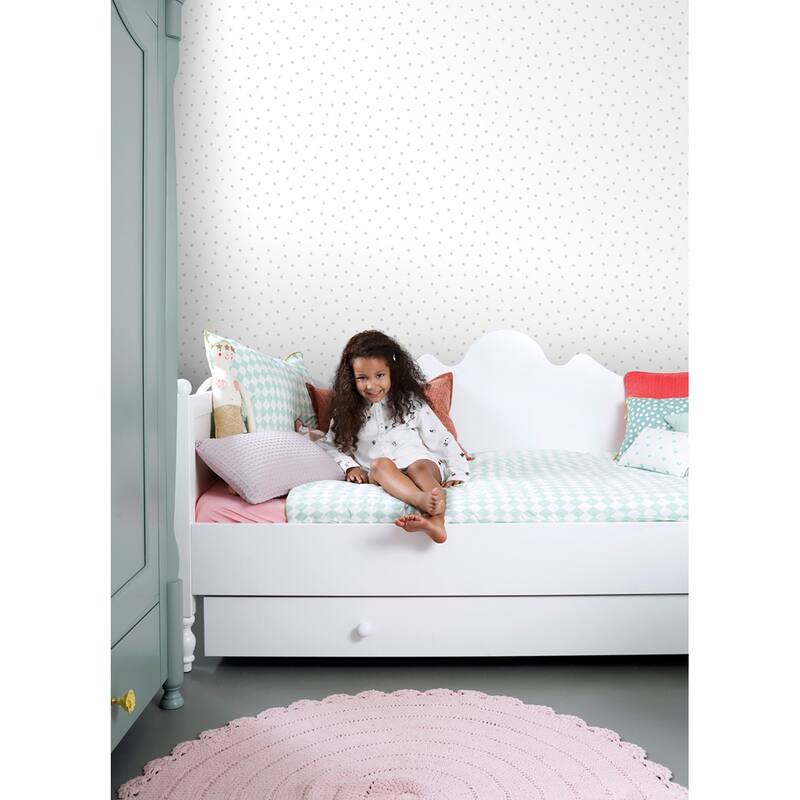 Chesapeake Pixie Grey Dots Wallpaper - 20.9 x 396 x 0.025