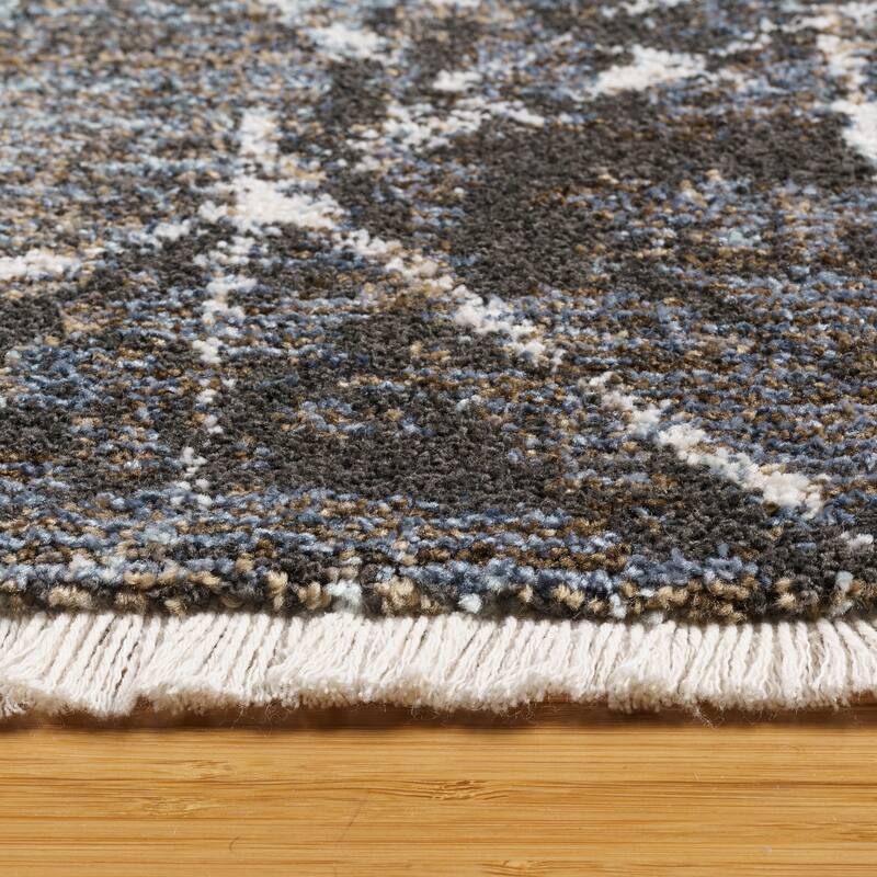 Gertmenian Apollo Bryce Modern Abstract Charcoal Area Rug Runner - 2' 2" x 8'