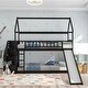 preview thumbnail 1 of 6, Twin Bunk Bed with 3 Drawers, Slide, Staircase, and Safety Guardrails Espresso