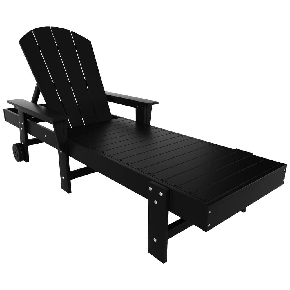 Laguna Hdpe All Weather Outdoor Patio Pool Reclining Chaise Lounge With Arms And Wheels