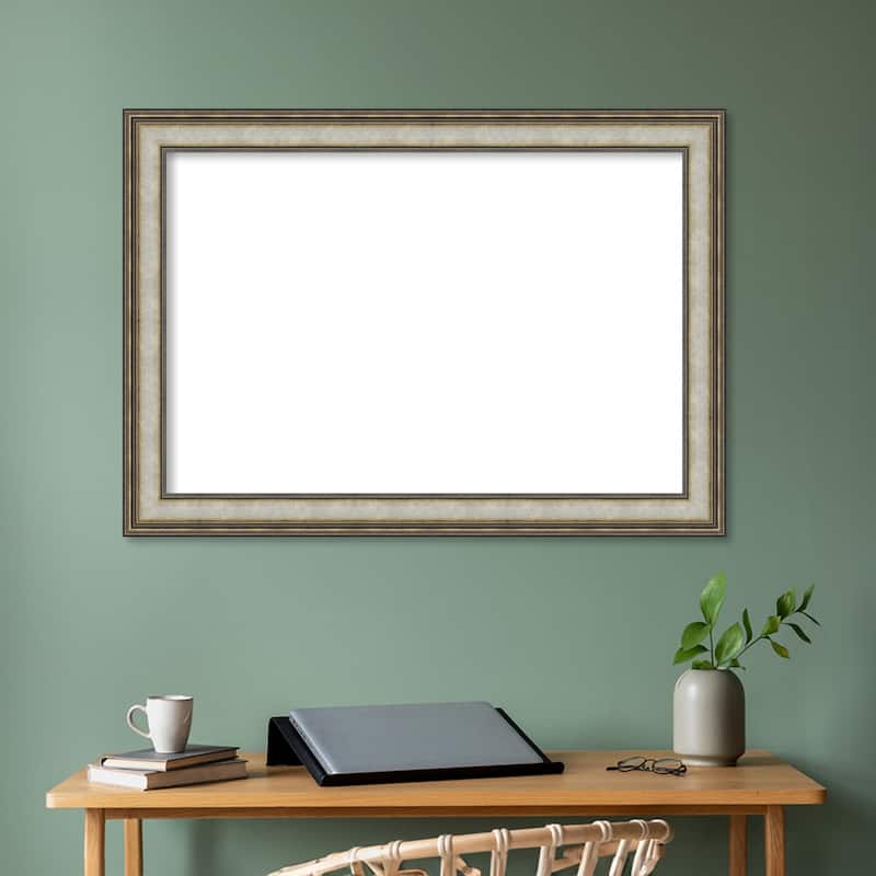 Amanti Art Mezzanine Antique Silver Framed Dry Erase Magnetic Board