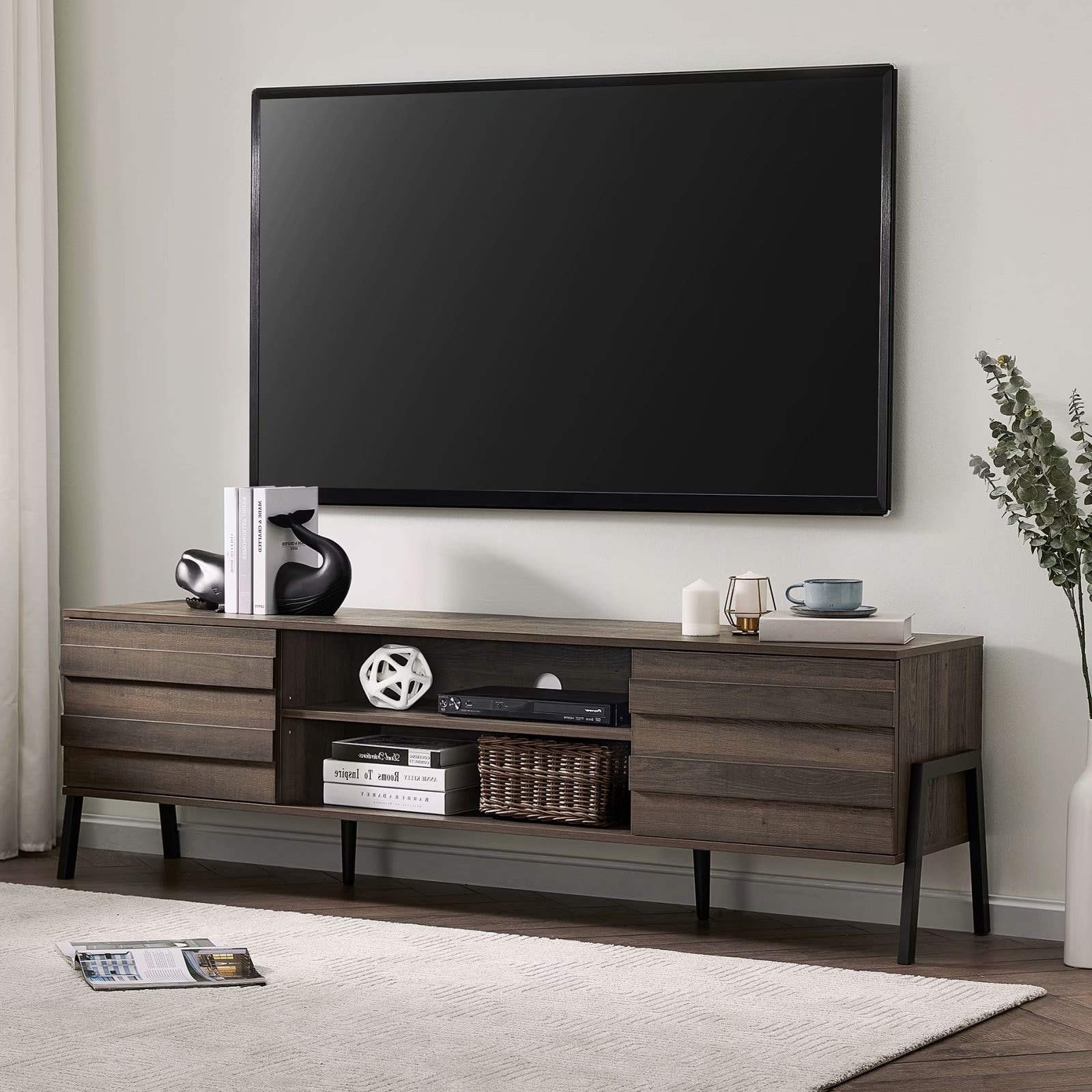 Mid-Century Modern TV Stand Wood TV Console for TV's up to 75 inch - 68 Inch
