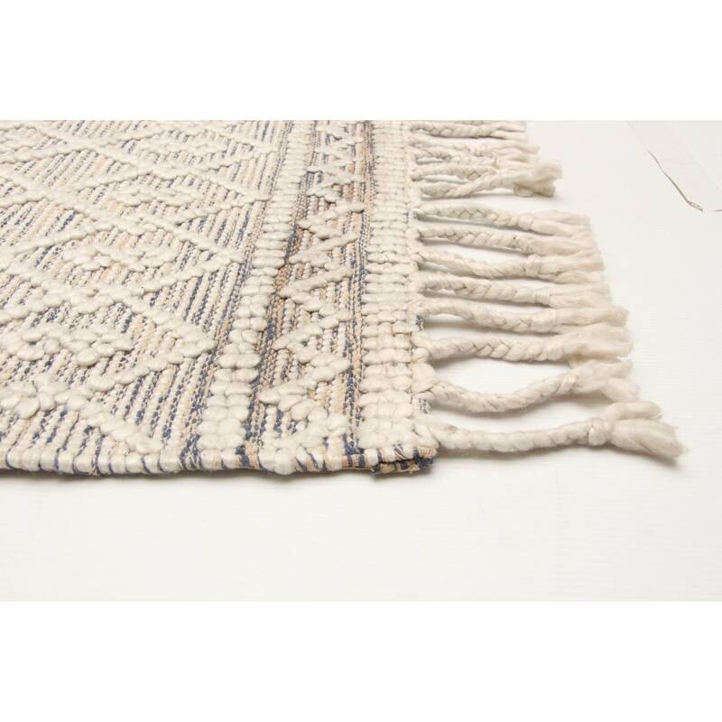 ECARPETGALLERY Braid weave Sienna Cream Wool Rug - 5'2 x 7'3