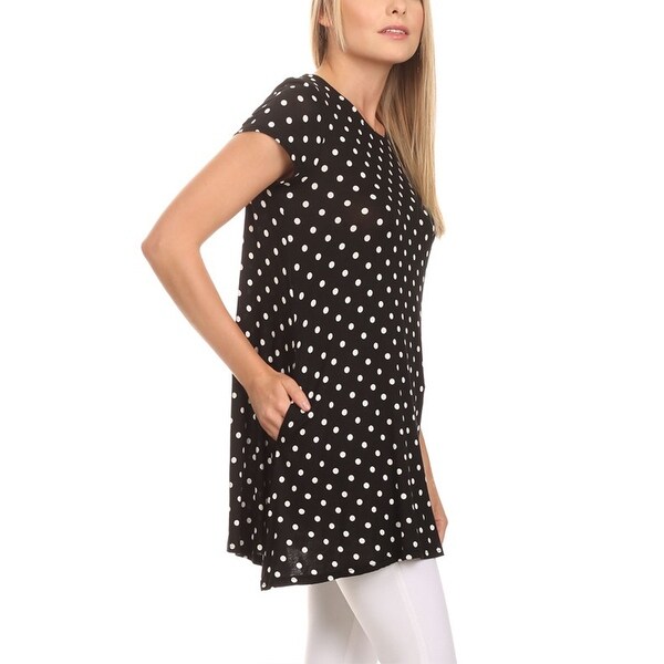 polka dot short sleeve blouse