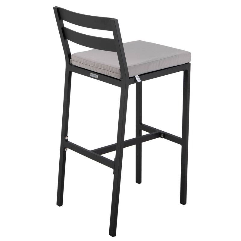 Chelsea Patio Bar Stool in Powder-Coated Aluminum Frame with Removable Cushion