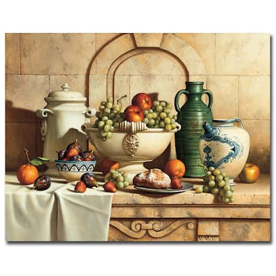 Italian Still Life with Green by Loran Speck Gallery Wrapped Canvas Giclee Art (22 in x 28 in)