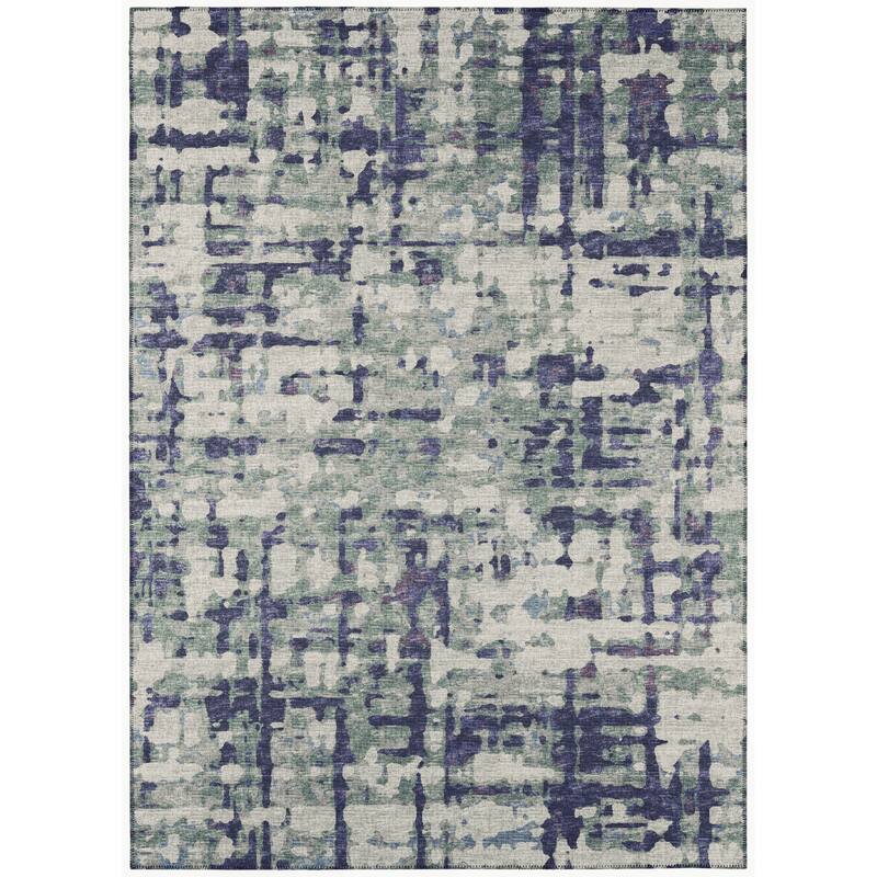 Indoor/ Outdoor Bravado Abstract Crosshatch Caramel Washable Area Rug