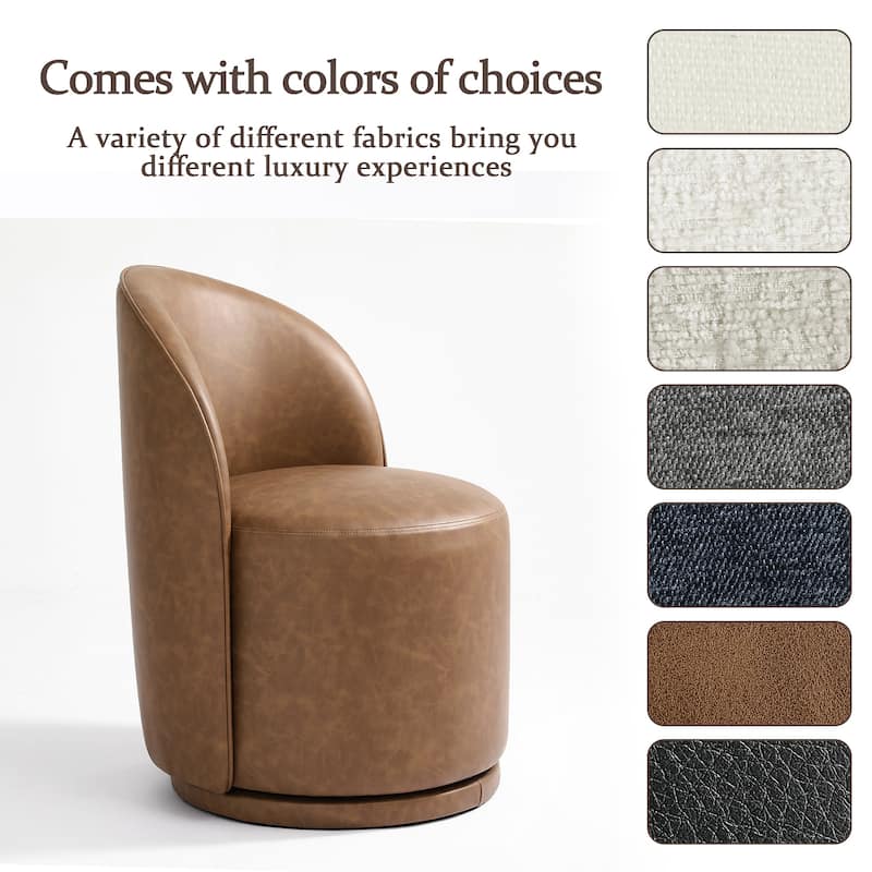 Modern Armless 360-Degree Swivel Dining Chair Barrel Chair