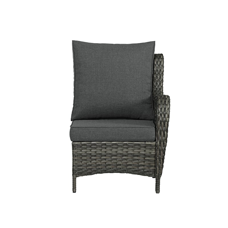Outdoor Patio Rattan Sectional Sofa Set With Ottoman