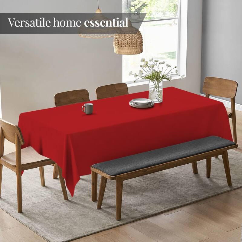 White Classic Table Cloths for 6 Foot Folding Tables 2 Pack, Tablecloths Rectangular, Washable Poly Fabric Cloth