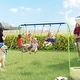 preview thumbnail 10 of 8, Outsunny Outdoor Swing Set for Backyard with 2-Person Swing and 2 Swings, Playground Equipment Outdoor Playset Green
