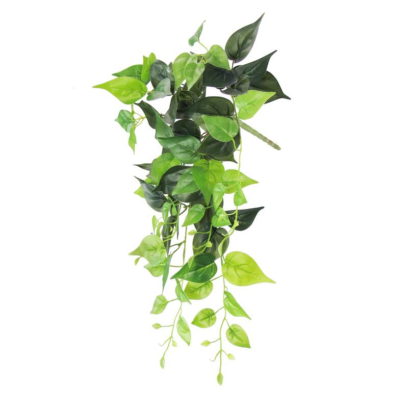 Artificial Philodendron Ivy Leaf Vine Hanging Plant Greenery Foliage Bush 24in - 24" L x 12" W x 6" DP
