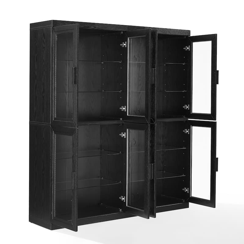 Crosley Essen 2Pc Glass Door Kitchen Pantry Storage Cabinet Set