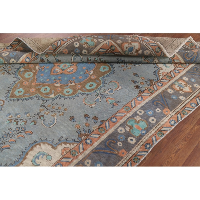 Tabriz Persian Vintage Area Rug Handmade Wool Carpet - 6'3" x 9'4"