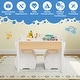 preview thumbnail 8 of 8, Gymax 4-in-1 Kids Wooden Table & 2 Chairs Set w/ Storage Detachable