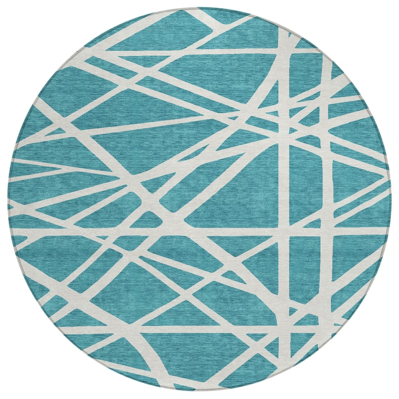 HomeRoots Geometric Transitional Rectangle Outdoor Rug