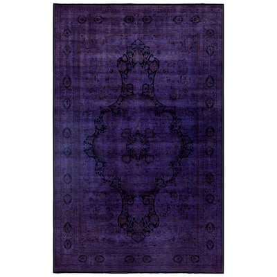 Overdyed One-of-a-Kind Hand-Knotted Area Rug - Purple - 6' 0" x 9' 6"