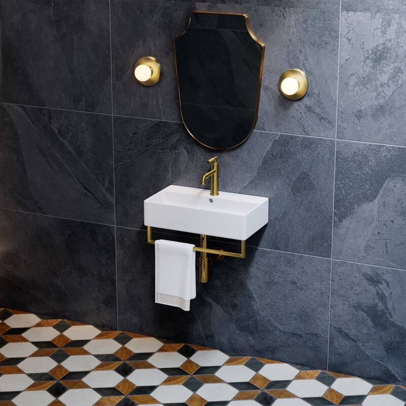 Claire 22" Wall-Mount Bathroom Sink with Towel Bar