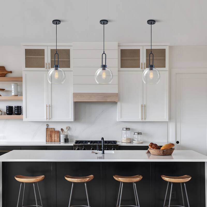 Starsky 1-Light Single Globe Clear Glass Pendant
