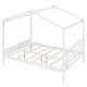 preview thumbnail 22 of 36, Full Size Wood House Bed with Storage Space and Roof