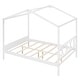 preview thumbnail 24 of 39, Kids Twin Size Wood Bed with House Frame & Roof - Playhouse Design