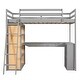 preview thumbnail 4 of 18, Wooden Twin Size Loft Bed Frame with L-shaped Desk, Multi-layer Shelves, Drawers, Oleophobic Board, Ladder, Guardrails
