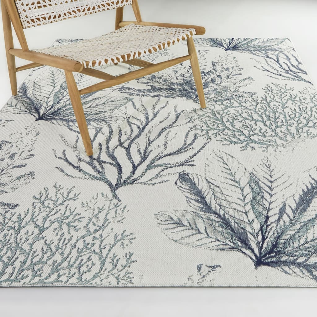 Florbela Coastal Botanical Indoor/Outdoor Area Rug
