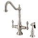 preview thumbnail 2 of 1, Heritage 2-Handle Kitchen Faucet with Brass Sprayer