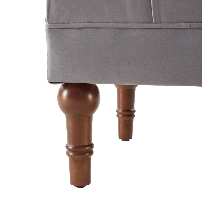 Velvet Bedroom Bench Pink/ Beige/ Blue/ Gray Upholstered Bench with Button-Tufted 60.2".