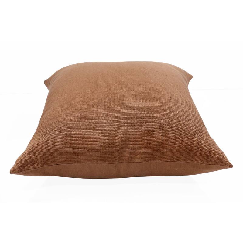 HomeRoots 20" X 20" Brown Linen Zippered Pillow