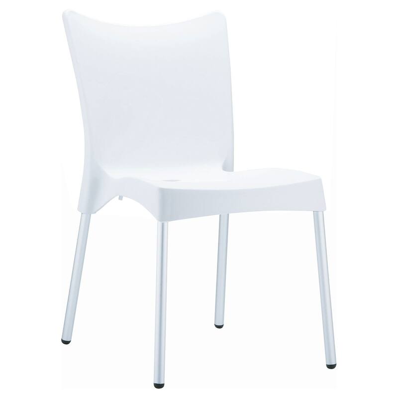 33.25" White Stackable Outdoor Patio Dining Chair