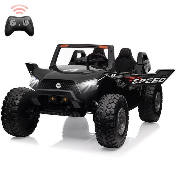 slide 2 of 41, Two-Seater 24V UTV Kids Ride-On Car with Remote Control, Battery Powered, 240W Motor Black
