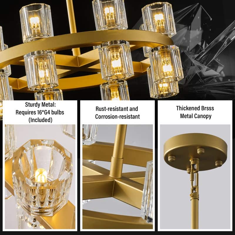 KAYLA Modern Chandelier with K9 Crystal