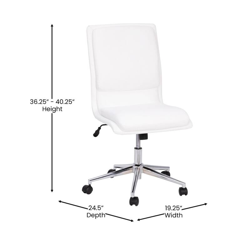 Mid-Back Armless Office Task Chair with Metal 5-Star Base