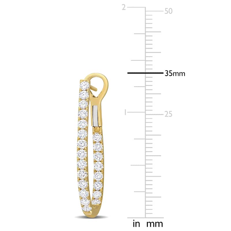 Miadora 2-5/8ct TDW Diamond Inside-Outside Cuff Earrings in 14k Yellow Gold