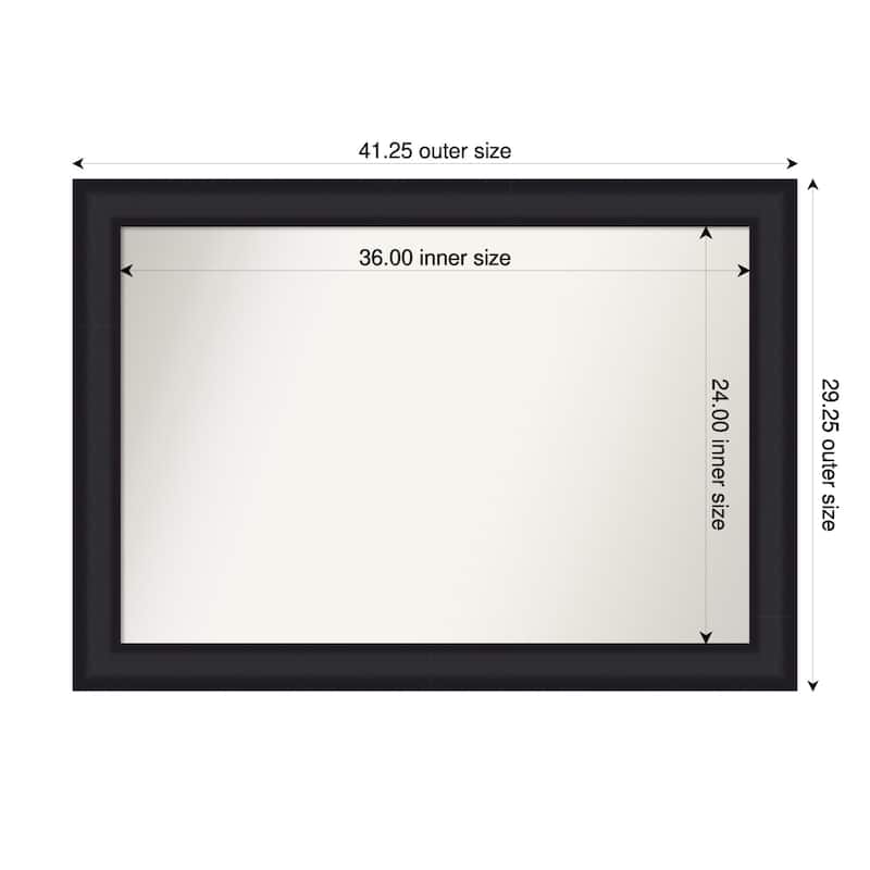 Oliver Non-Beveled Wood Framed Bathroom Vanity Wall Mirror - 41 x 29 in - Oliver Black