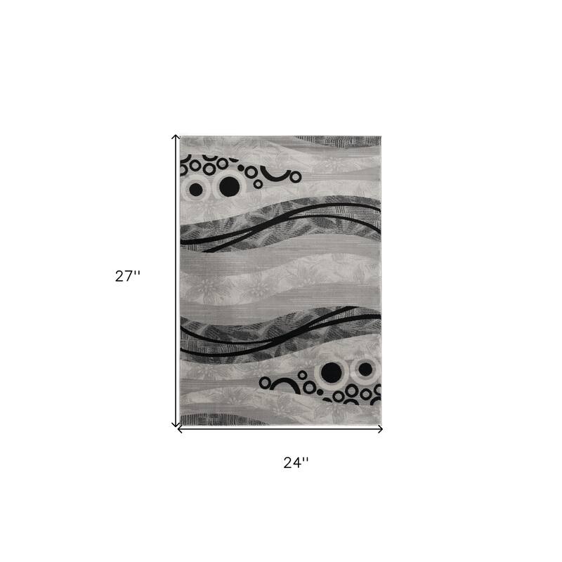 HomeRoots Floral Contemporary Square Area Rug - 27.00 in. x 24.00 in. x 0.30 in.